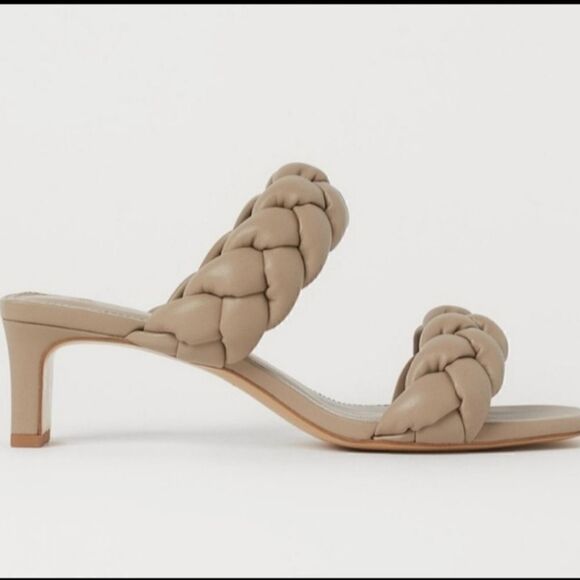 H&M Braided Double Strap Heel Sandals -Size 8 - Picture 1 of 9